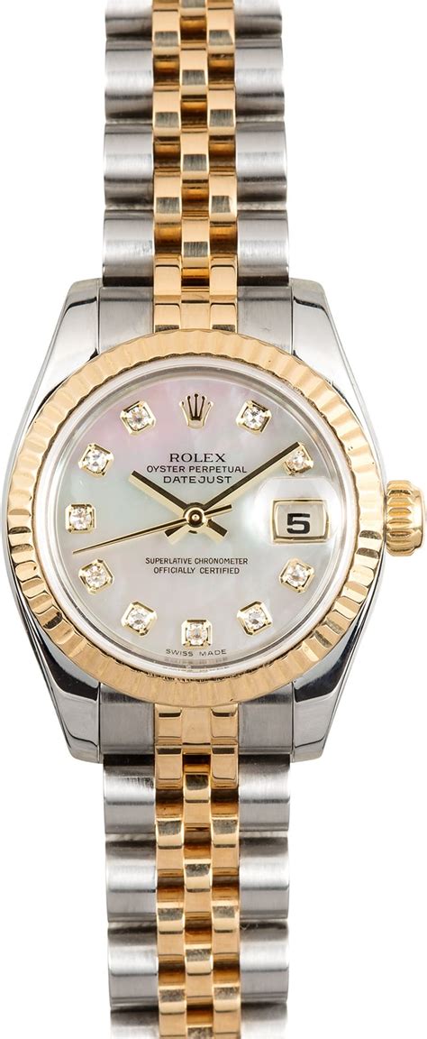 rolex pre owned datejust mother of pearl